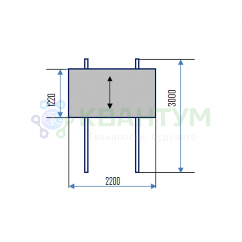 Колонная доска  (Для настенной ЖК-панели) Размер доски: 2300 х 1220 мм; Ширина системы 2500 мм